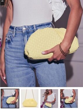Vici Yellow Woven Clutch Wristlet